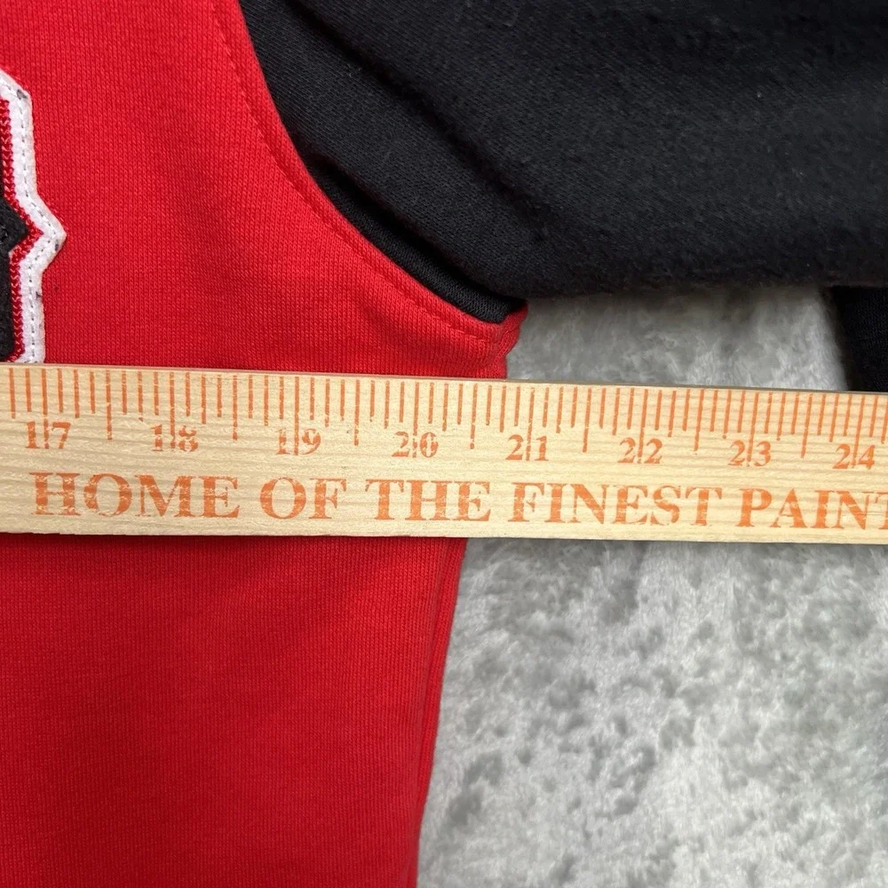Y2K SouthPole Men's L Red Black Varsity Jacket Snap Button Bomber Letterman